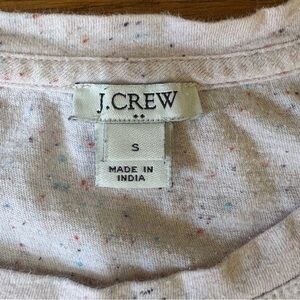 J.Crew Speckled Cream Short Sleeve Tee with Multicolor Flecks